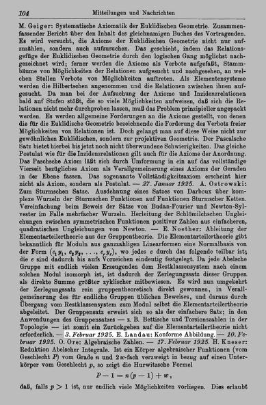 Auszug: "3. Februar 1925. E. Landau Konforme Abbildung."