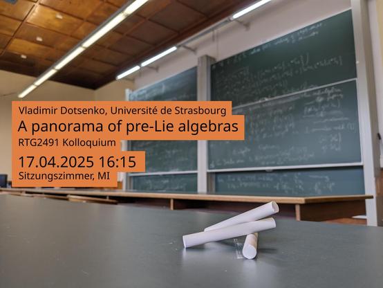 Im Hintergrund das historische Sitzungszimmer des Mathematischen Instituts darüber als Overlay der Text des Toots