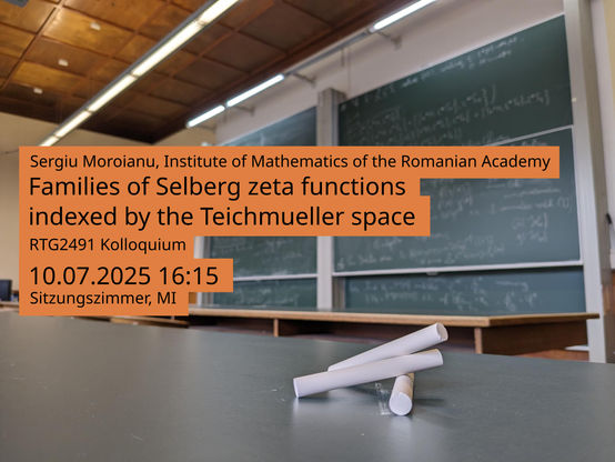 Im Hintergrund das historische Sitzungszimmer des Mathematischen Instituts darüber als Overlay der Text des Toots