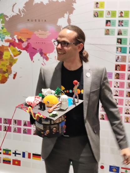 Close-up of the doctoral hat